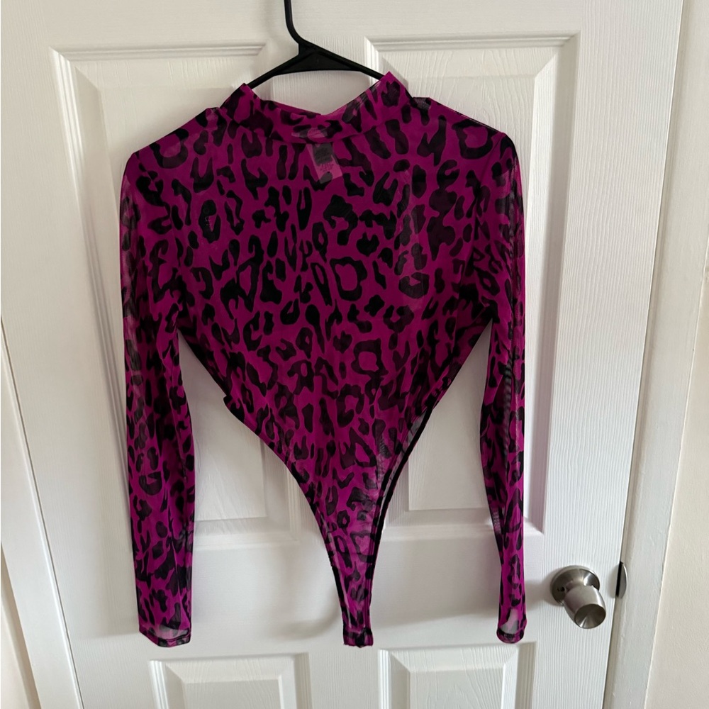 Fashion Nova Fuchsia Leopard Kids Bodysuit